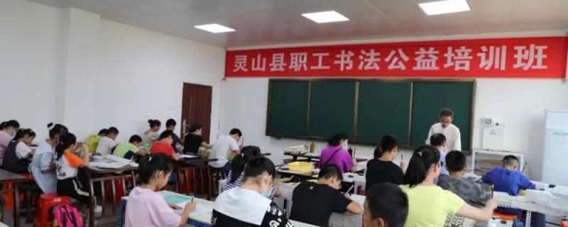 培訓(xùn)現(xiàn)場(chǎng)靈山縣書(shū)法協(xié)會(huì)陳墨老師為參加書(shū)法培訓(xùn)班的學(xué)員免費(fèi)提供