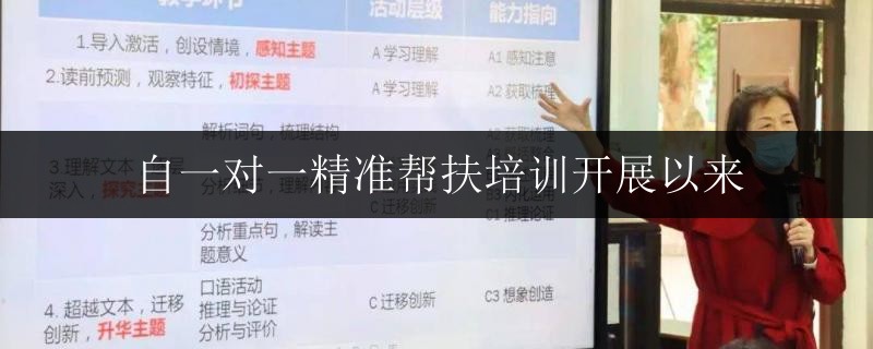 自一對(duì)一精準(zhǔn)幫扶培訓(xùn)開展以來