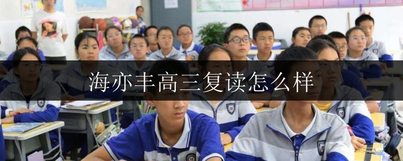 海亦豐高三復讀怎么樣
