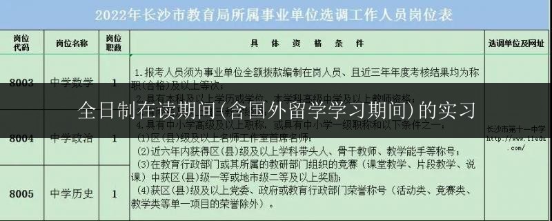 全日制在讀期間(含國外留學(xué)學(xué)習期間)的實習